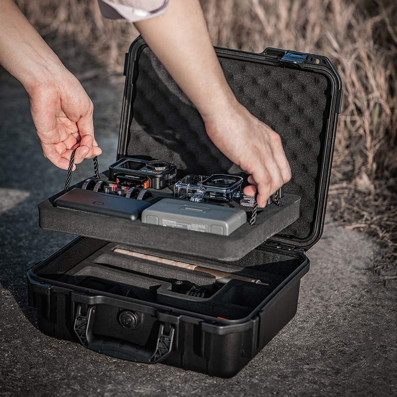 Drone Camera Case - STARTRC 2 ชั้นแบบพกพากระเป๋าเดินทางพร้อมเข็มขัดสําหรับ DJI Action 5